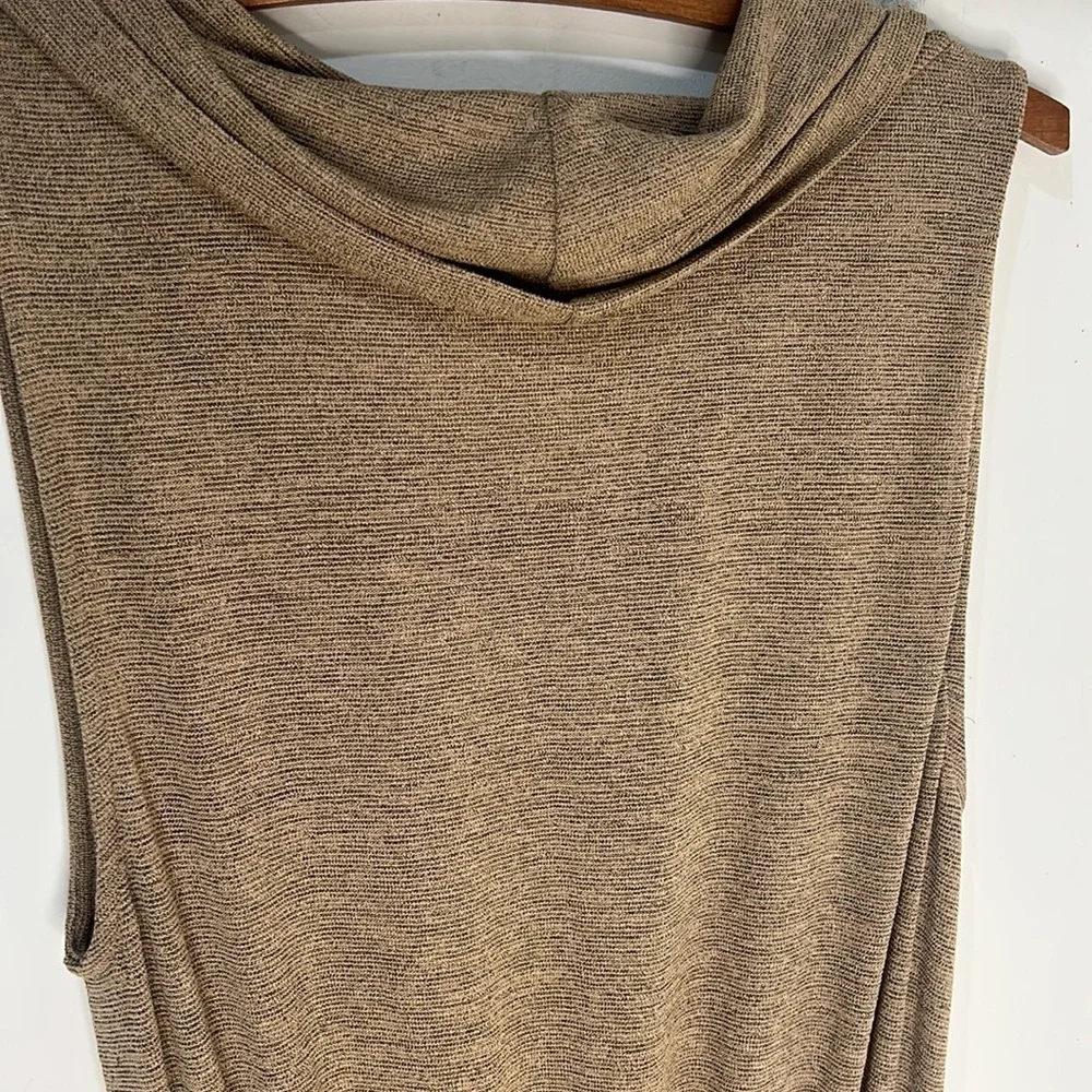 SOFT SURROUNDINGS Kerry Cowl Neck Sleeveless Knit Dress Tan Size Medium